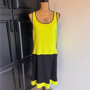 Michael Kors Neon and Black Midi Dress